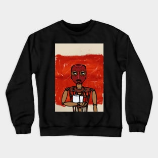 Luka - African Puppet NFT: Explore the Artistry of Luka with Painted Eyes on TeePublic Crewneck Sweatshirt